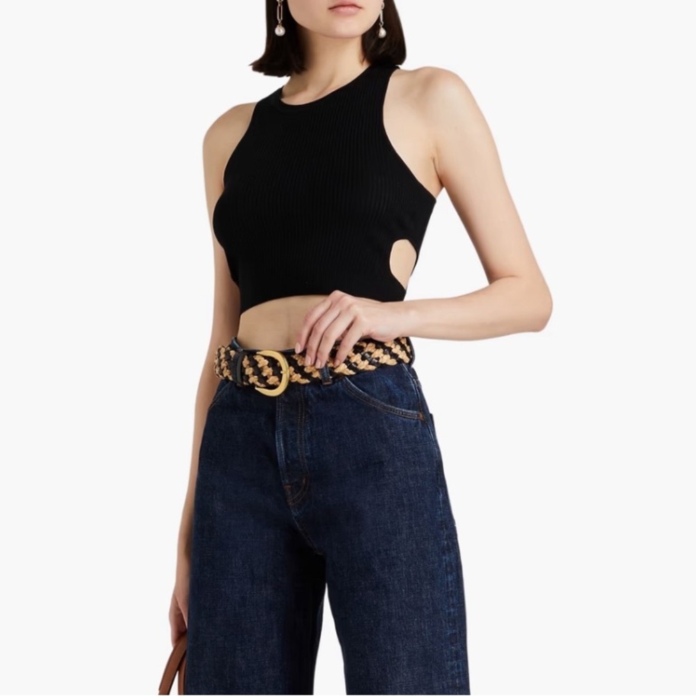 CHLOÉ Cropped Cutout Ribbed Wool Tank Size Large (US Size 8) Retail $605